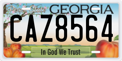 GA license plate CAZ8564