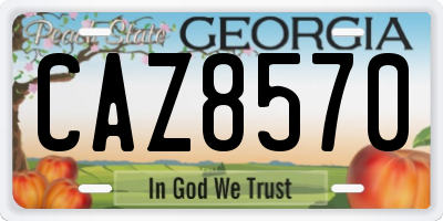 GA license plate CAZ8570