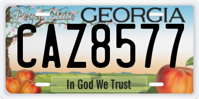 GA license plate CAZ8577
