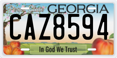 GA license plate CAZ8594