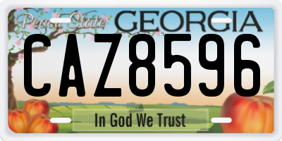 GA license plate CAZ8596
