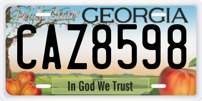 GA license plate CAZ8598