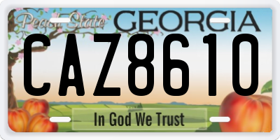 GA license plate CAZ8610