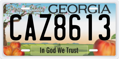 GA license plate CAZ8613