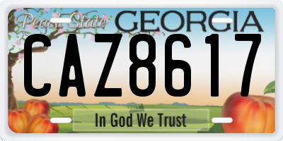 GA license plate CAZ8617