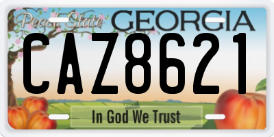 GA license plate CAZ8621