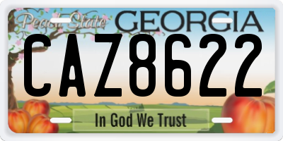 GA license plate CAZ8622