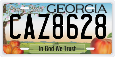 GA license plate CAZ8628