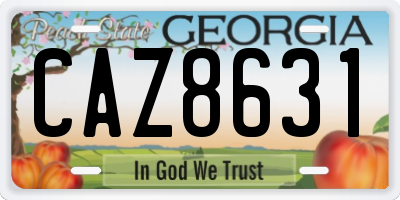 GA license plate CAZ8631