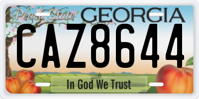 GA license plate CAZ8644