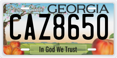 GA license plate CAZ8650