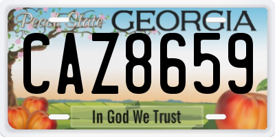 GA license plate CAZ8659