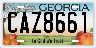 GA license plate CAZ8661