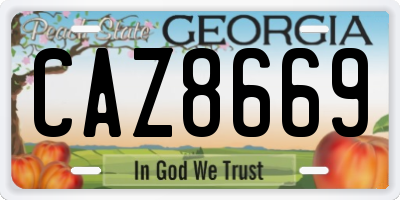 GA license plate CAZ8669