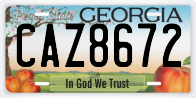 GA license plate CAZ8672