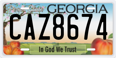 GA license plate CAZ8674