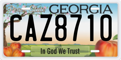 GA license plate CAZ8710
