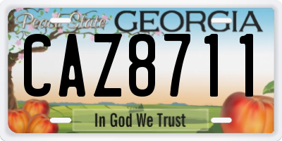 GA license plate CAZ8711