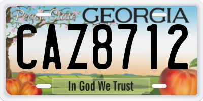 GA license plate CAZ8712