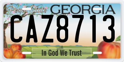 GA license plate CAZ8713