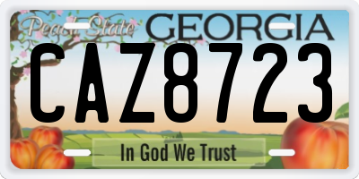 GA license plate CAZ8723