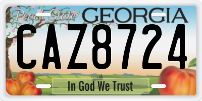 GA license plate CAZ8724