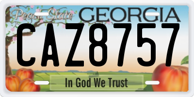 GA license plate CAZ8757