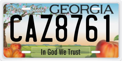 GA license plate CAZ8761