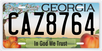 GA license plate CAZ8764