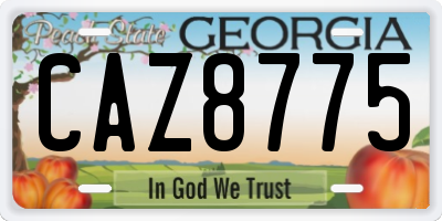 GA license plate CAZ8775