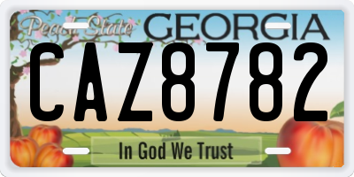 GA license plate CAZ8782
