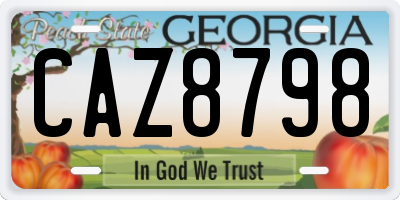 GA license plate CAZ8798