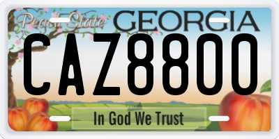 GA license plate CAZ8800