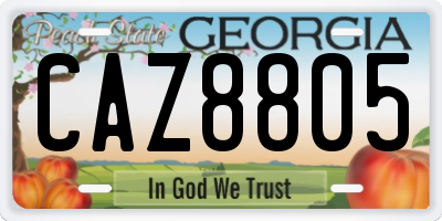 GA license plate CAZ8805