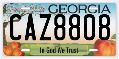GA license plate CAZ8808