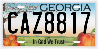 GA license plate CAZ8817