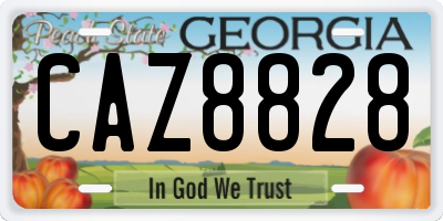 GA license plate CAZ8828