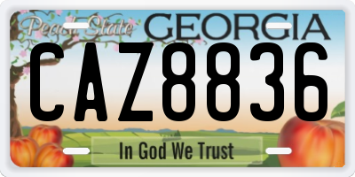 GA license plate CAZ8836