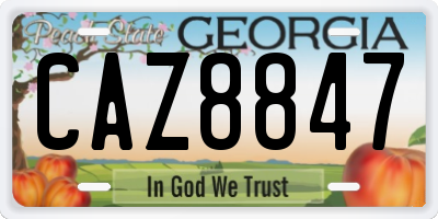 GA license plate CAZ8847