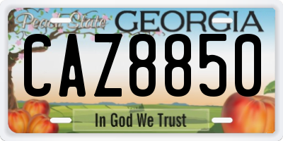 GA license plate CAZ8850