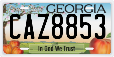 GA license plate CAZ8853