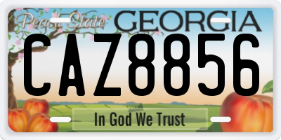 GA license plate CAZ8856