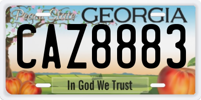 GA license plate CAZ8883
