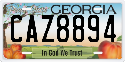 GA license plate CAZ8894
