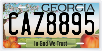 GA license plate CAZ8895