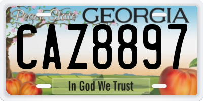 GA license plate CAZ8897