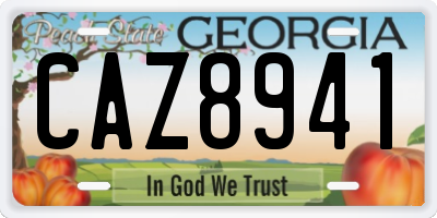 GA license plate CAZ8941