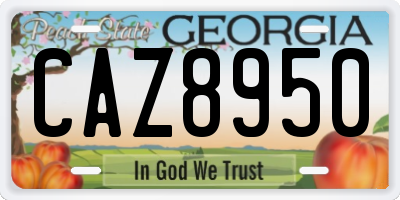 GA license plate CAZ8950