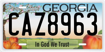 GA license plate CAZ8963