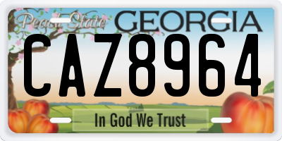 GA license plate CAZ8964